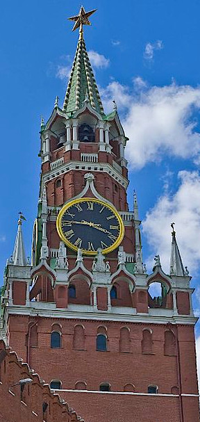 zegar na Baszcie Spasskiej w Moskwie